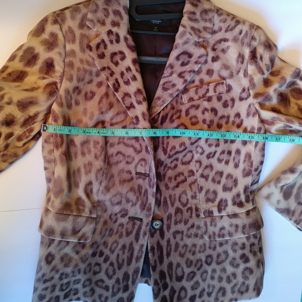 Talbots Leopard Print Blazer Size 4p - image 6